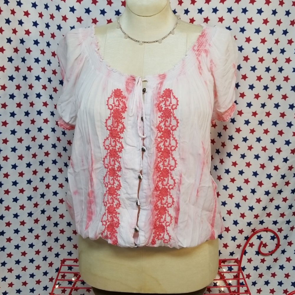 Indian inspired Tye die and embroidered blouse